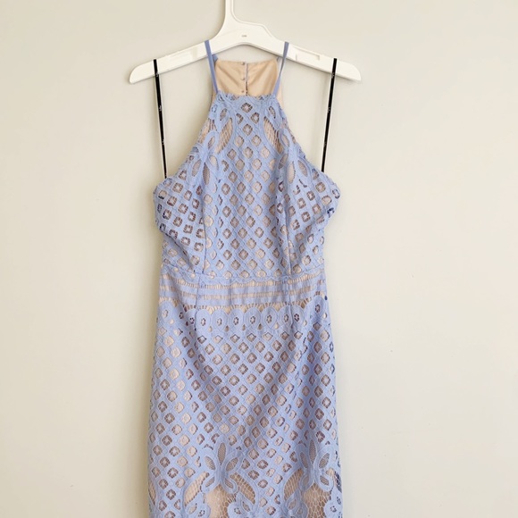 Lulus Steal A Kiss Lace Blue Bodycon Mini Dress - Picture 6 of 16